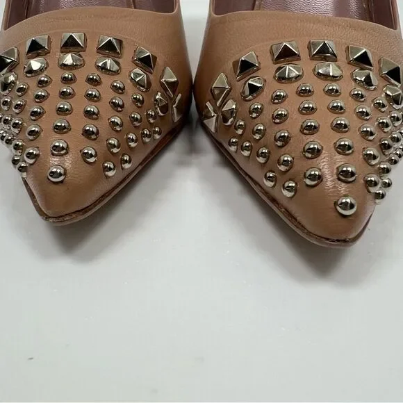 Gucci Gucci Beige Leather Studded Coline Pumps Size 38 - Picture 10 of 13